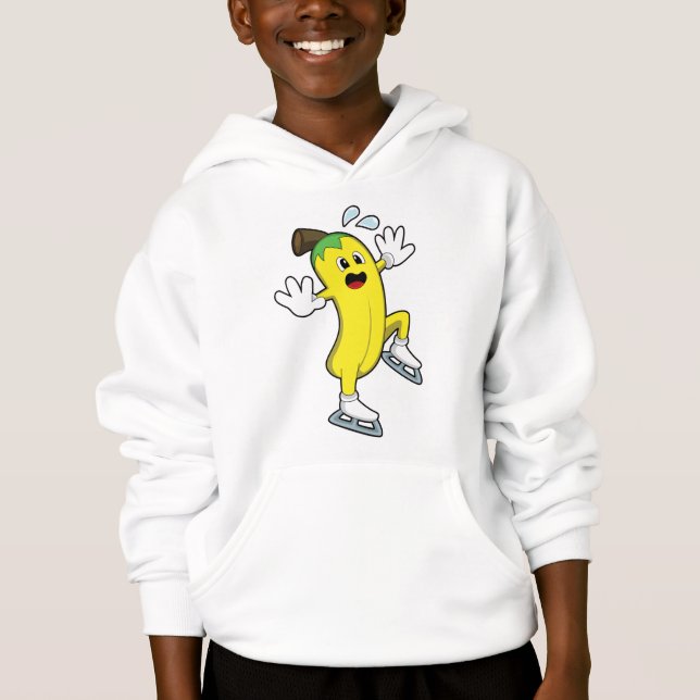 Banana at Ice Skaten mit Ice-Skaten.PNG Hoodie (Vorderseite)