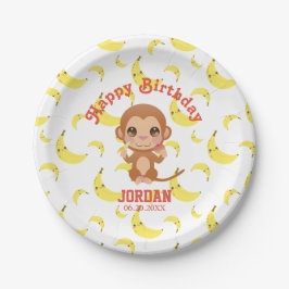 Banana Baby Monkey Happy Birthday Paper Teller