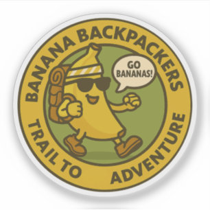 Banana-Backpacker-Trail zur Abenteuer Aufkleber