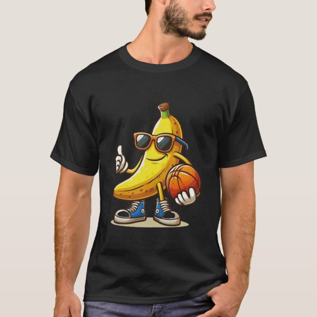 Banana Basketball Basketball Basketball Fruchtbask T-Shirt (Vorderseite)