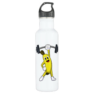 Banana bei Strandtraining mit Barbell Edelstahlflasche