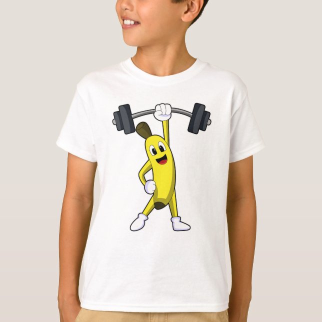 Banana bei Strandtraining mit Barbell T-Shirt (Vorderseite)