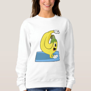 Banana bei Yoga auf Yoga-Matte Sweatshirt