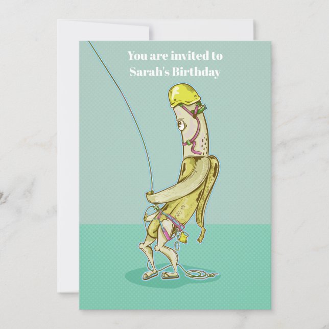 Banana Belay Rock Klettern Einladung (Vorderseite)