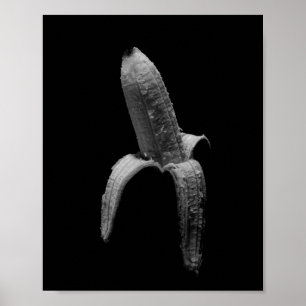 Banana Black und White Portrait Poster