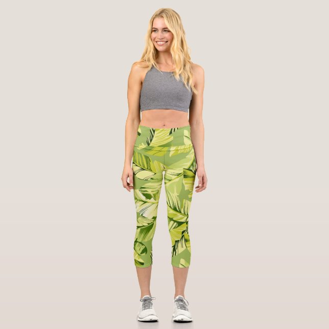 Banana-Blätter 5 Capri Leggings (Vorderseite)