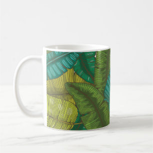 Banana-Blätter: Botanische Vintage Hand Gezeichnet Kaffeetasse