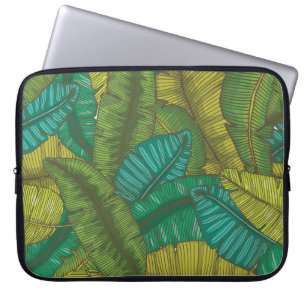 Banana-Blätter: Botanische Vintage Hand Gezeichnet Laptopschutzhülle