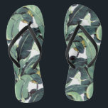 Banana Blätter Palm Tropical Slim Strap Flip Flops<br><div class="desc">Bananenleaf Palm Tropenschlaufe Flip Flops</div>