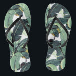 Banana Blätter Palm Tropical Slim Strap Flip Flops<br><div class="desc">Bananenleaf Palm Tropenschlaufe Flip Flops</div>