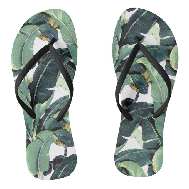 Banana Blätter Palm Tropical Slim Strap Flip Flops (Fußbett)