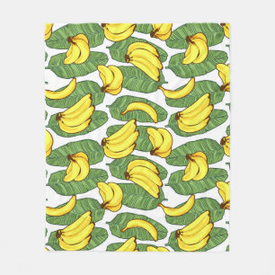 Banana-Blätter: tropisches Fruchtmuster Fleecedecke