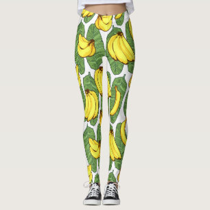 Banana-Blätter: tropisches Fruchtmuster Leggings