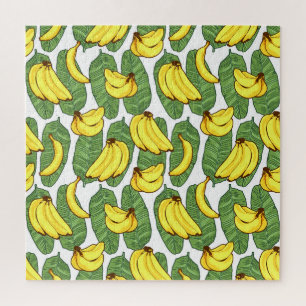 Banana-Blätter: tropisches Fruchtmuster Puzzle