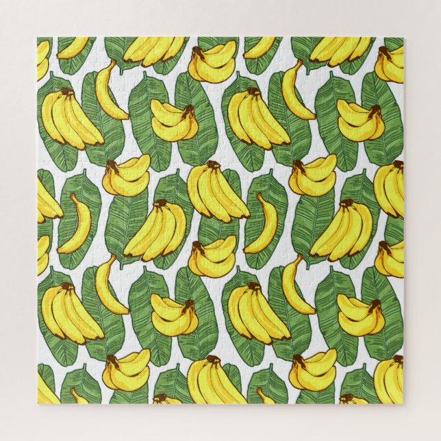 Banana-Blätter: tropisches Fruchtmuster Puzzle (Vertikal)