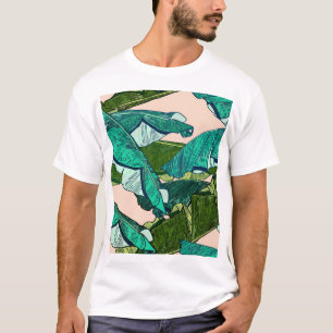 Banana-Blätter: tropisches nahtloses Muster. T-Shirt