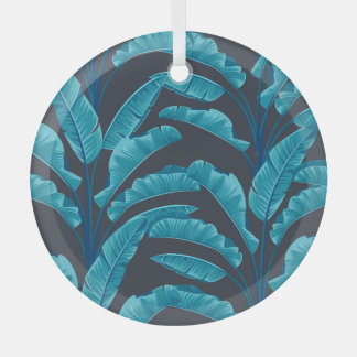 Banana-Blätter: Vintages tropisches Muster. Ornament Aus Glas