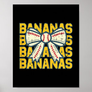 Banana Bow Ribbon Obstfrauen Mädchen Kinder T - Sh Poster