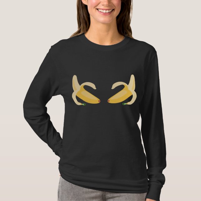 Banana Bra Kostüm Sonnenfrucht Halloween Skelett T-Shirt (Vorderseite)