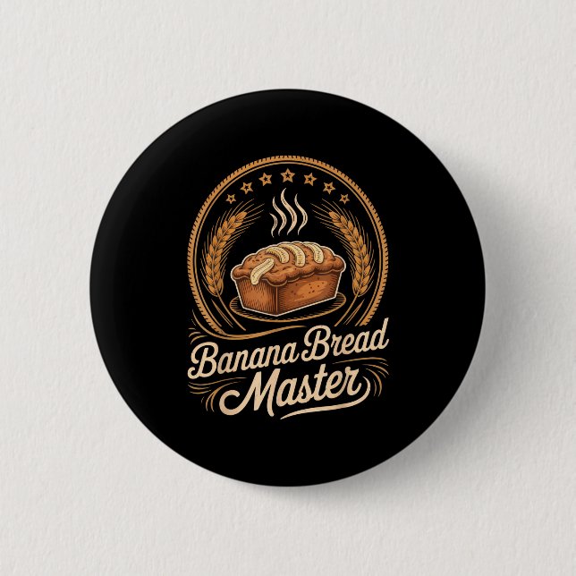 Banana Bread Master Baker Chef Humor Fall Baking L Button (Vorderseite)