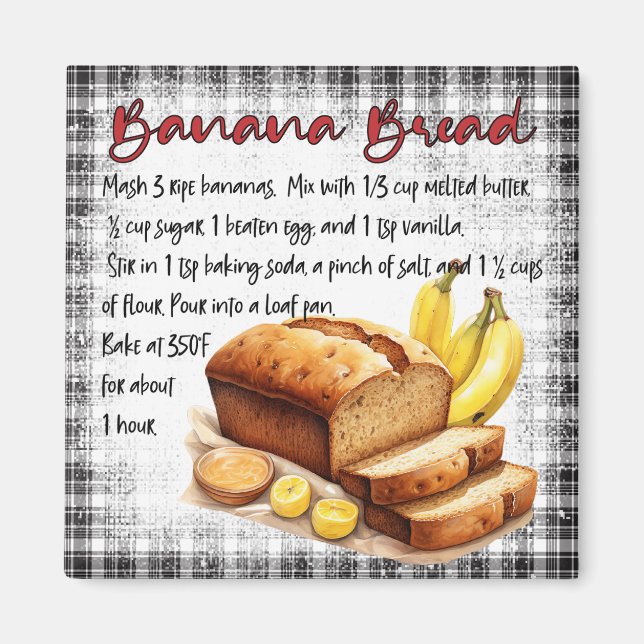 Banana Bread Recipe Magnet (Vorne)
