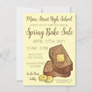 Banana Brot Bäckerei Popup Workshop Bake Sale Einladung