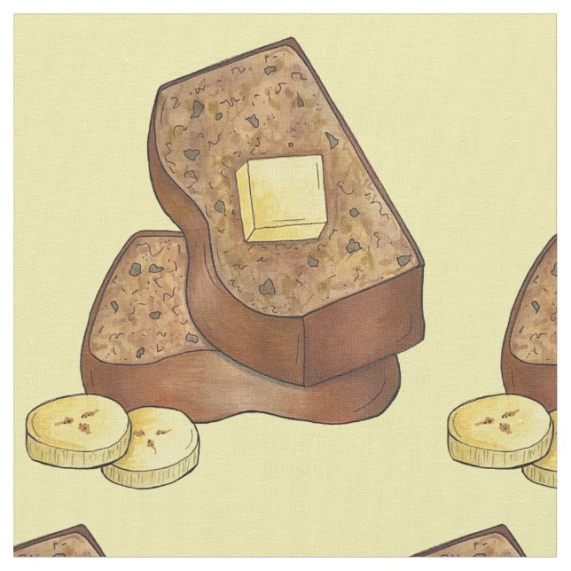 Banana Brot Loaf Slice Butter Backfood Stoff (Nahaufnahme)