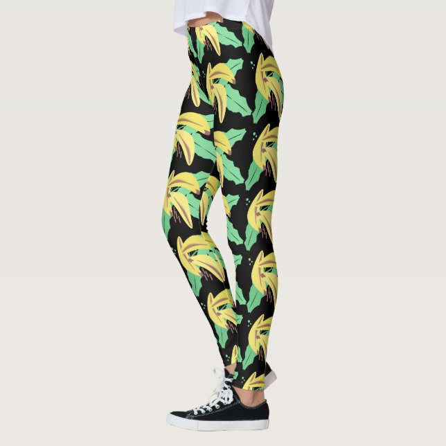 Banana-Bunch Gelbes Muster Legierung Leggings (Links)