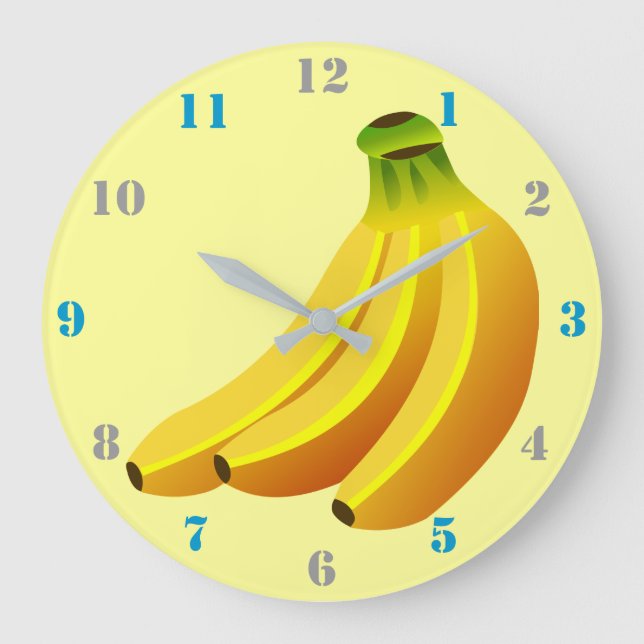 BANANA BUNCH ILLUSTRATION DESIGN MIT ZAHLEN GROßE WANDUHR (Vorderseite)