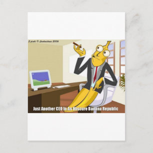 Banana-CEO Funny Offbeat Cartoon Sammelgeschenke Postkarte