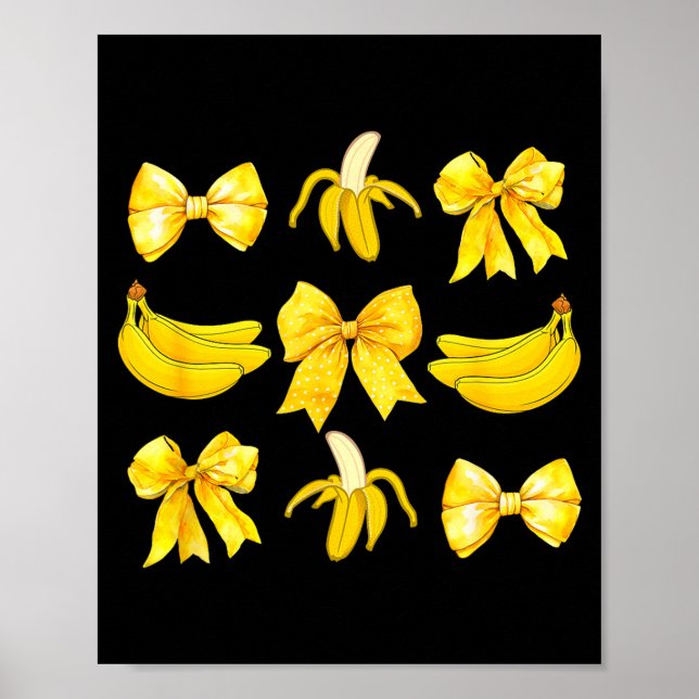 Banana Coquette Bow Yellow Bananas Festival Girls  Poster (Vorne)