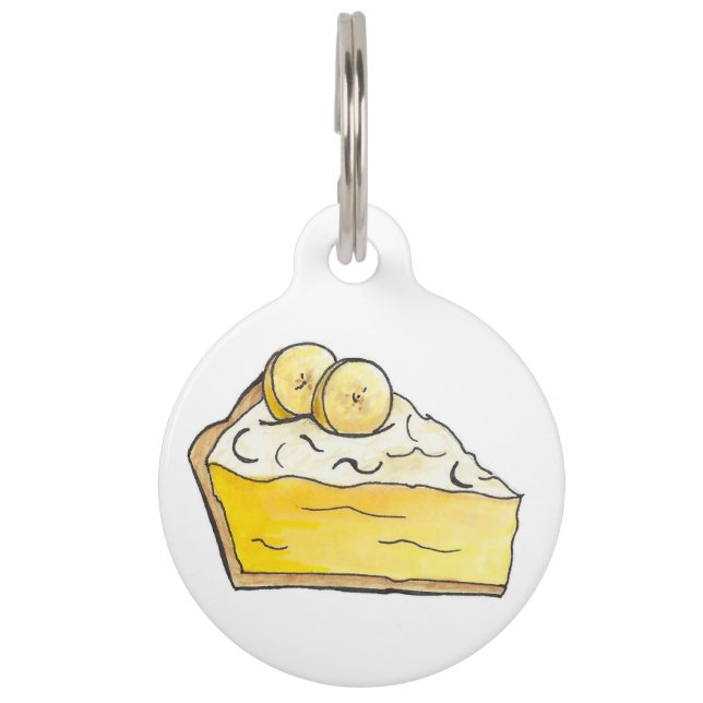 Banana Cream Pie Slice Bäckerei Desserts gelb Haustiermarke (Vorderseite)