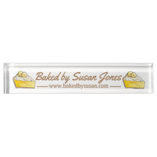 Banana Cream Pie Slice Bäckerei Koch Feinschmecker Namensplakette