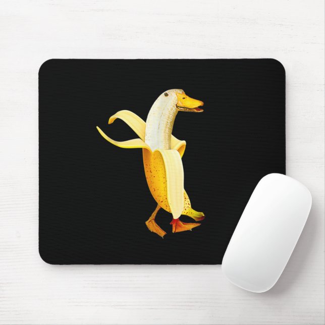 Banana Duck. Funny Anthropomorphe Obsttiere Mousepad (Mit Mouse)