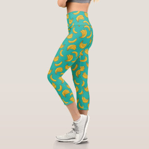 Banana Frucht Fun Muster Capri Leggings