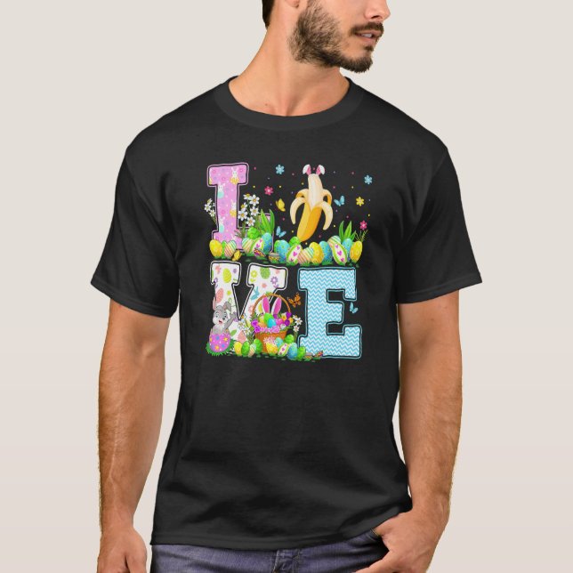 Banana Frucht Ostereier Hunte Sonnige Liebe Banana T-Shirt (Vorderseite)