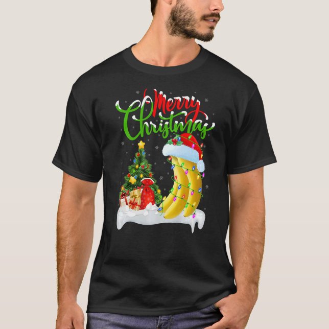 Banana Fruit Xmas Dekorationen Santa Banana Christ T-Shirt (Vorderseite)
