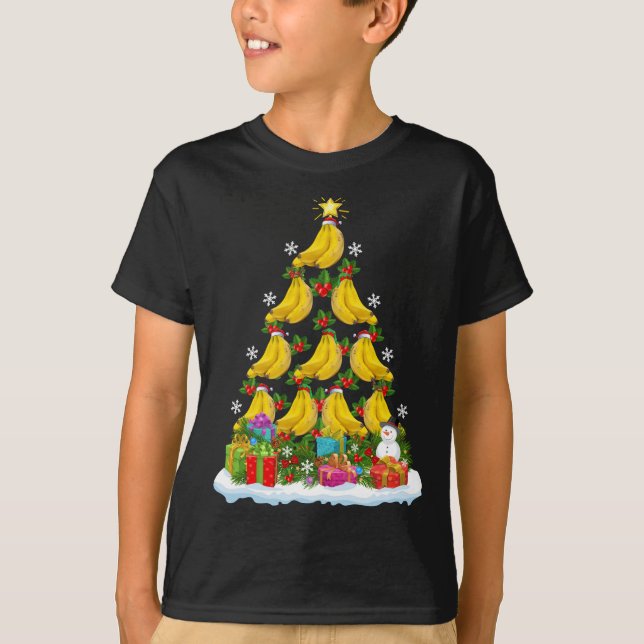 Banana Fruit Xmas Tree Lighting Santa Banana Chris T-Shirt (Vorderseite)
