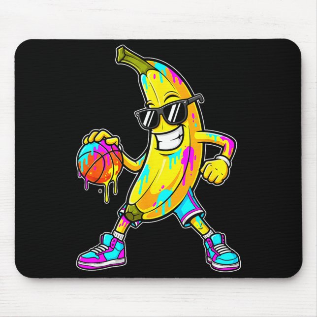 Banana Funny Basketball Drip Kids Youth Boys Girls Mousepad (Vorne)