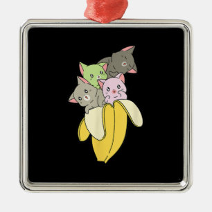 Banana Funny Cat   Niedliches Kittengeschenk Ornament Aus Metall