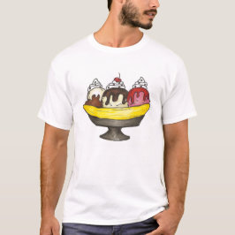 Banana Ice Cream Sundae Split Feinschmecker Junk F T-Shirt