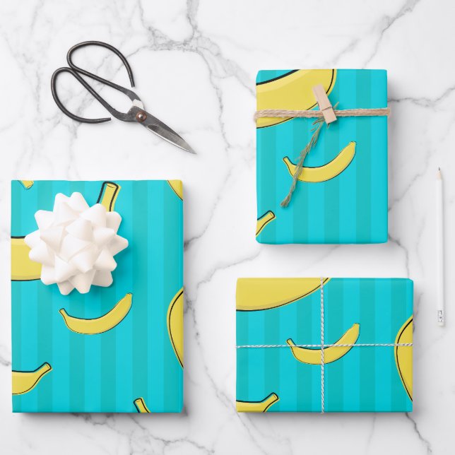 Banana Illustration Geschenkpapier Set (Vorderseite)