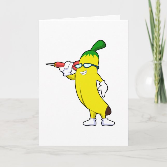 Banana in Darts mit Dart Karte (Vorderseite)