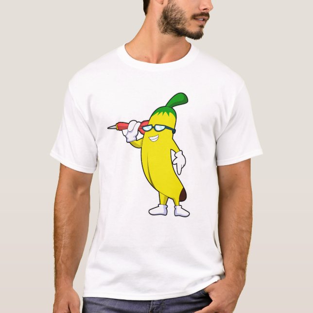 Banana in Darts mit Dart T-Shirt (Vorderseite)