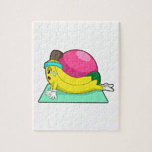 Banana in der Yoga-Fitness Puzzle