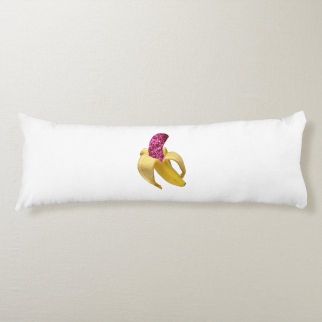 Banana in Imitats Rosa Glitzer sieht köstlich aus Seitenschläferkissen (Vorderseite)
