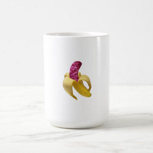 Banana in Imitats Rosa Glitzer sieht köstlich aus Verwandlungstasse