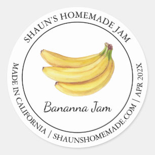Banana Jam Modern Label Runder Aufkleber