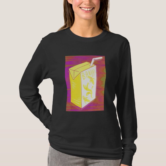 Banana Juice Box Farbenfrohe Lärm Vaporwave T-Shirt (Vorderseite)