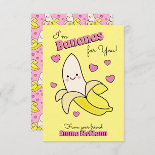 Banana Kids Classroom Valentine Cards Dankeskarte